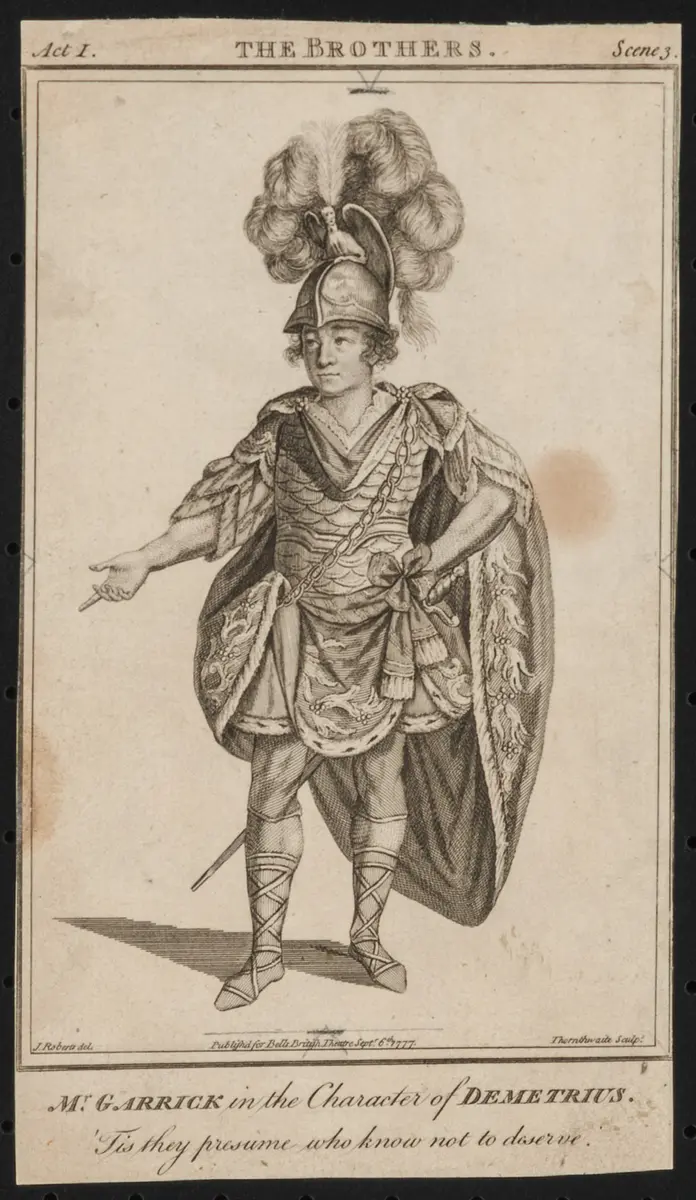 David Garrick, Verweis auf Stücktitel: The Brothers