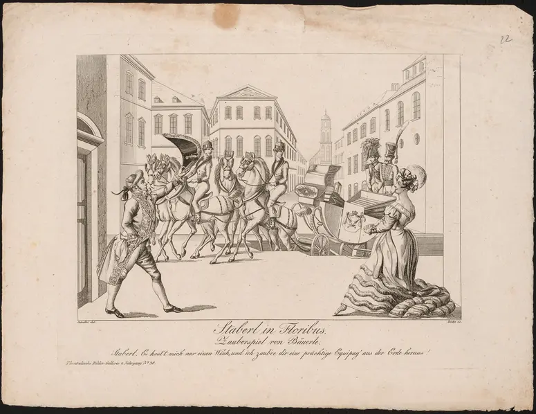 Staberl in Floribus, Titel der Serie: Theatralische Bilder-Gallerie, Name der Zeitschrift: Wiener Theaterzeitung