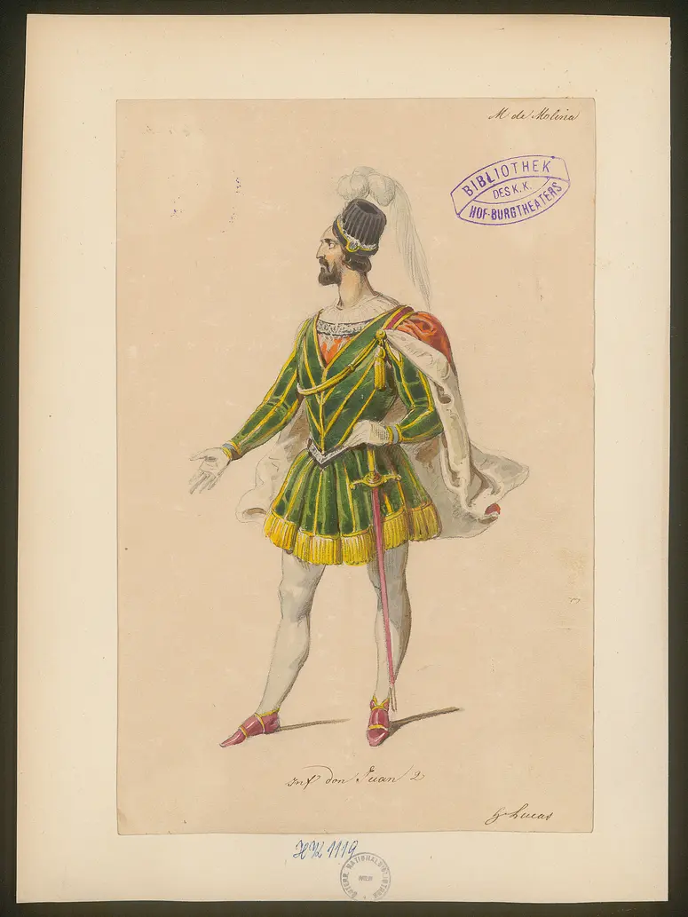 Donna Maria de Molina, Titel der Serie: Figurinen des k.k. Hof-Burgtheaters