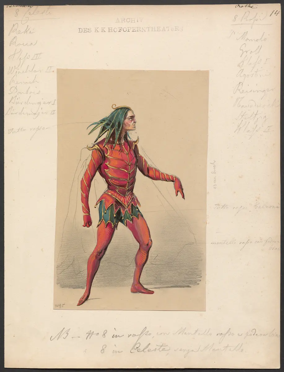 Die Fee Azurina, Titel der Serie: Figurinen des k.k. Hofoperntheaters