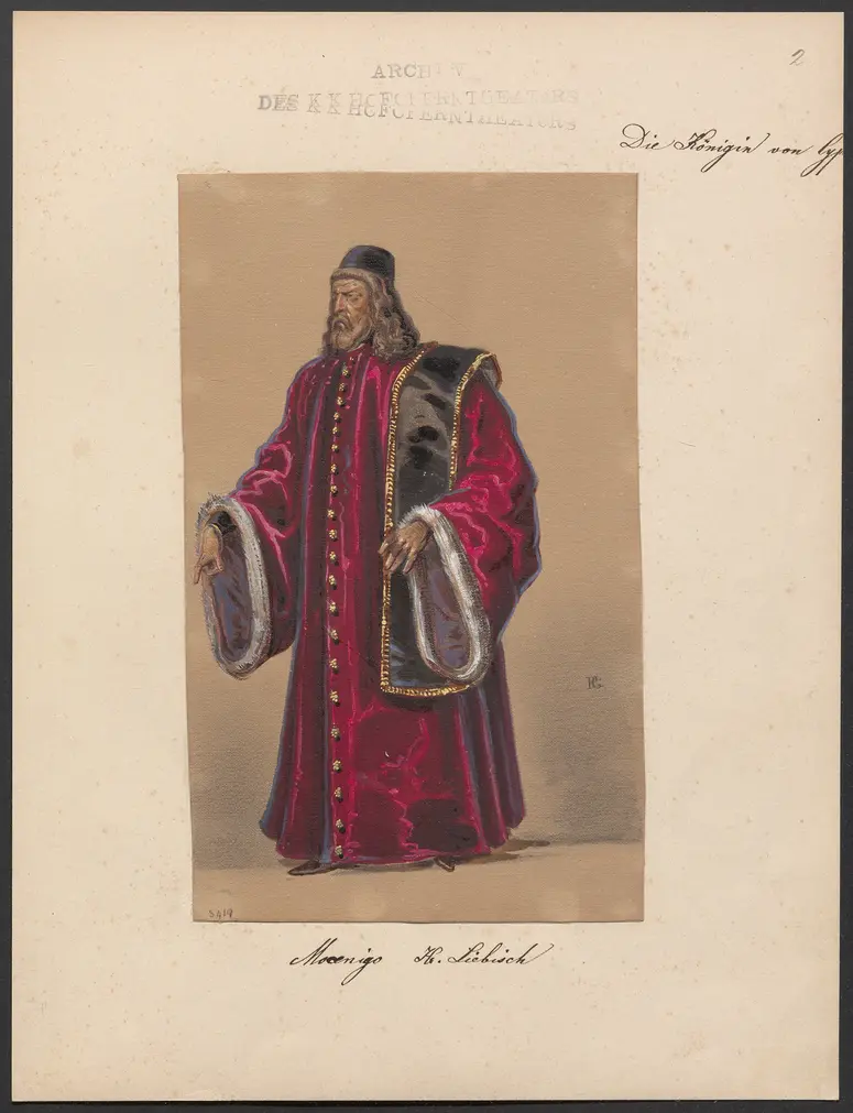 Die Königin von Cypern, Originaltitel: La reine de Chypre, Titel der Serie: Figurinen des k.k. Hofoperntheaters