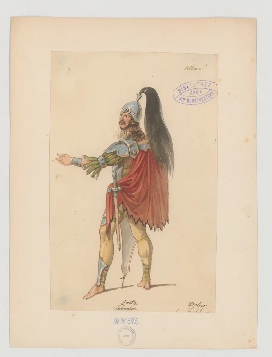 Alboin, Titel der Serie: Figurinen des k.k. Hof-Burgtheaters