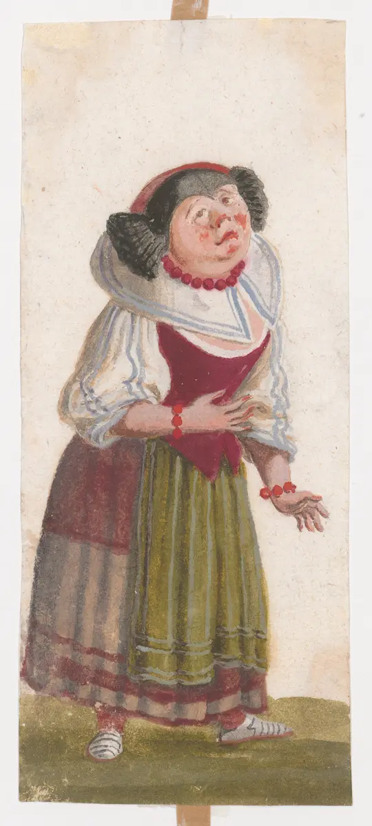 Dienerin in flehender Pose