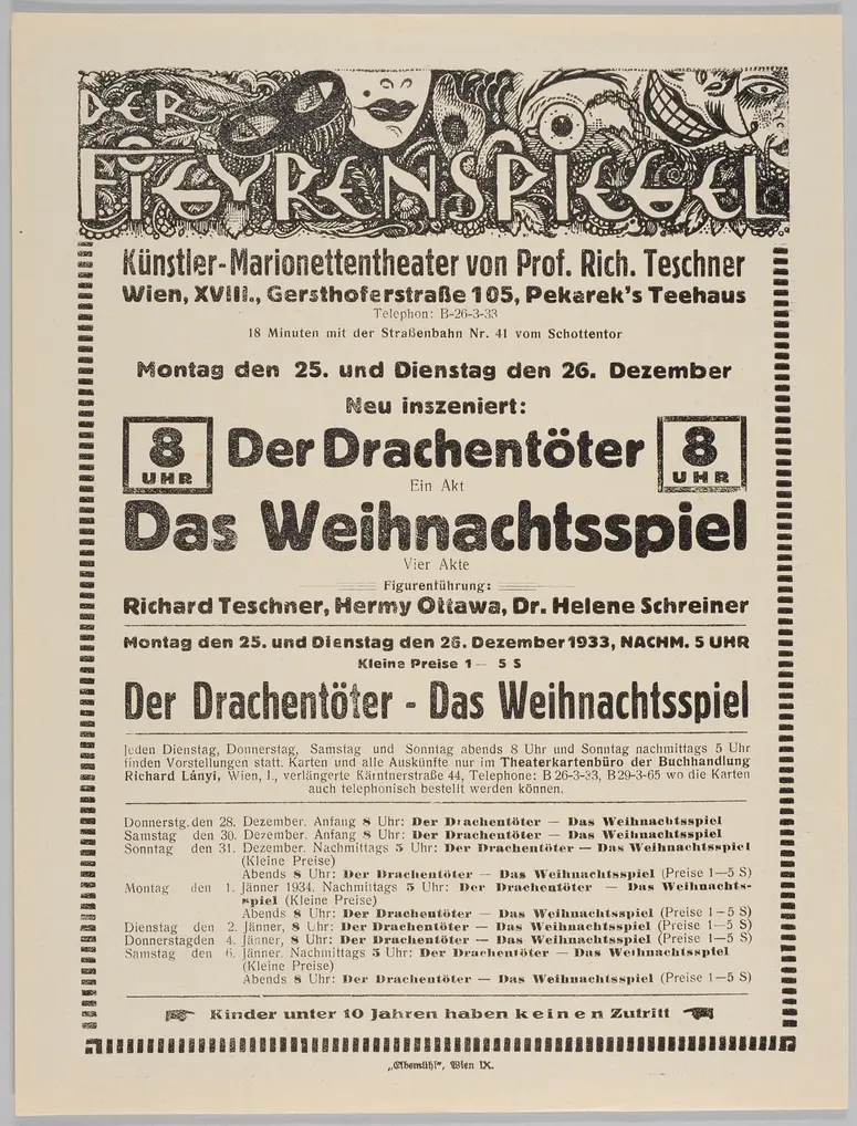 Der Figurenspiegel, Verweis auf Stücktitel: Der Drachentöter, Verweis auf Stücktitel: Das Weihnachtsspiel