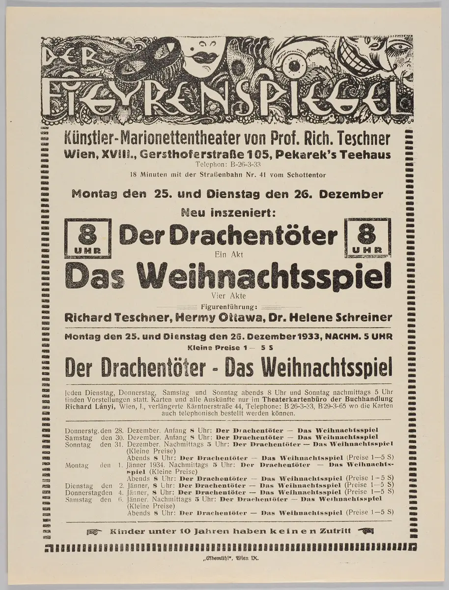 Der Figurenspiegel, Verweis auf Stücktitel: Der Drachentöter, Verweis auf Stücktitel: Das Weihnachtsspiel