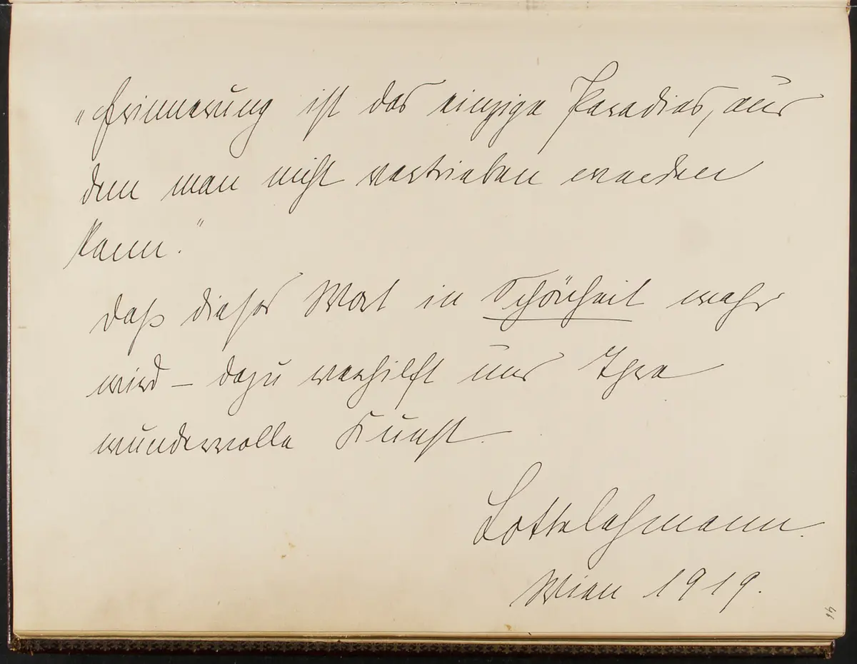 Gästebuch. Atelier Franz-Xaver Setzer, Wien