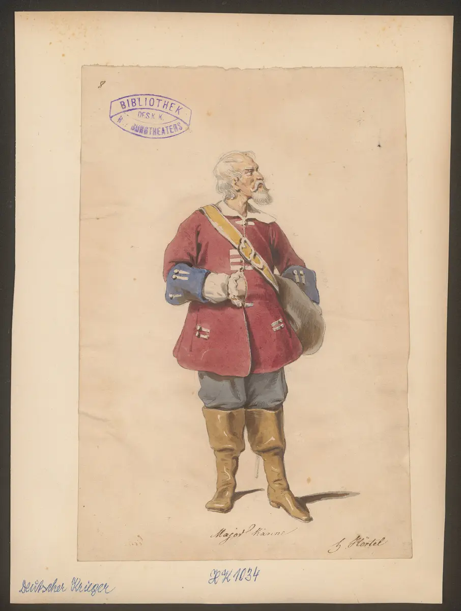 Ein deutscher Krieger, Titel der Serie: Figurinen des k.k. Hof-Burgtheaters