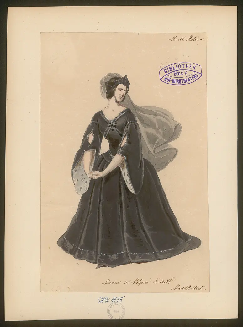 Donna Maria de Molina, Titel der Serie: Figurinen des k.k. Hof-Burgtheaters