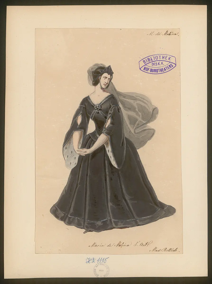 Donna Maria de Molina, Titel der Serie: Figurinen des k.k. Hof-Burgtheaters