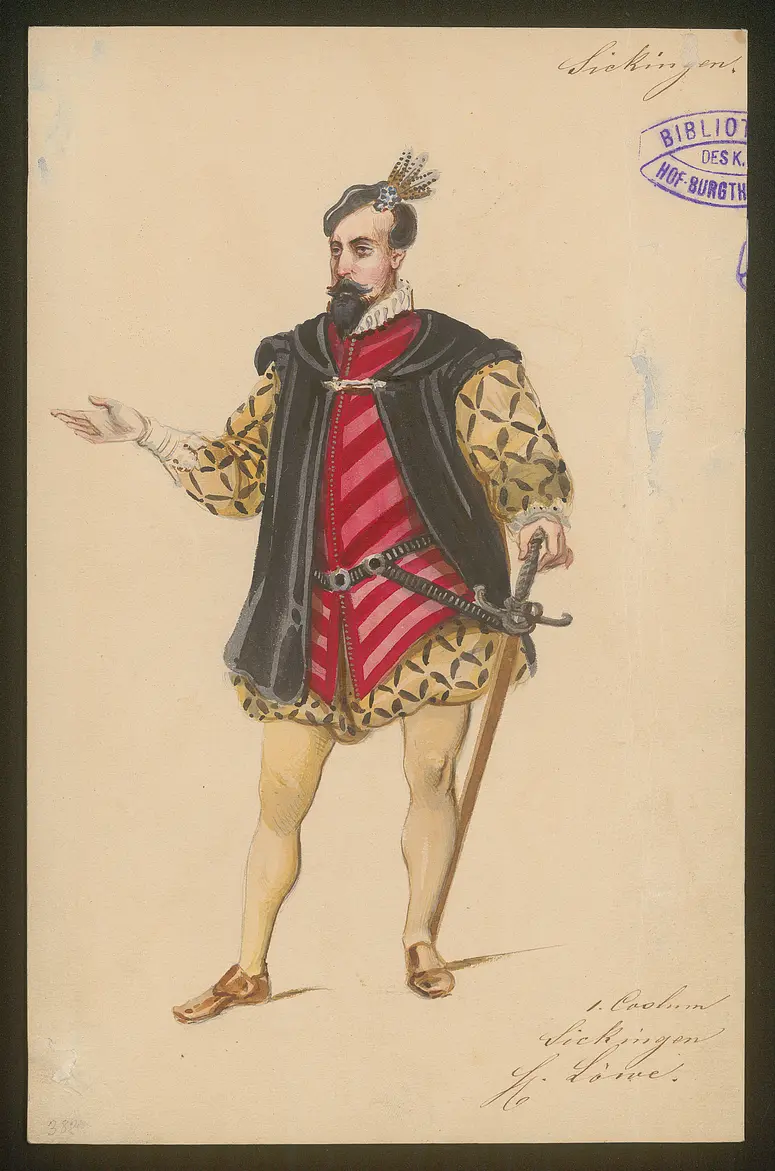 Franz von Sickingen, Titel der Serie: Figurinen des k.k. Hof-Burgtheaters