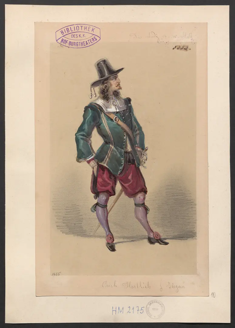 Die Lady von Worsley-Hall, Titel der Serie: Figurinen des k.k. Hof-Burgtheaters
