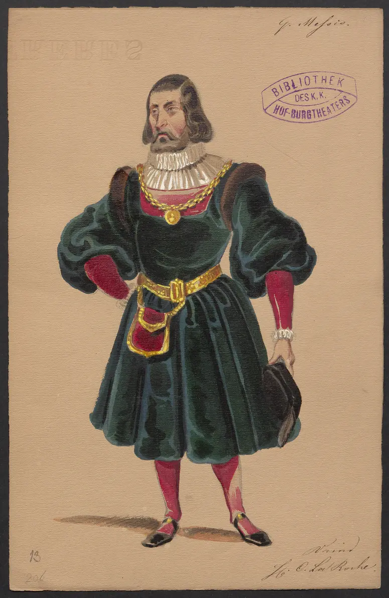 Quentin Messis, Titel der Serie: Figurinen des k.k. Hof-Burgtheaters