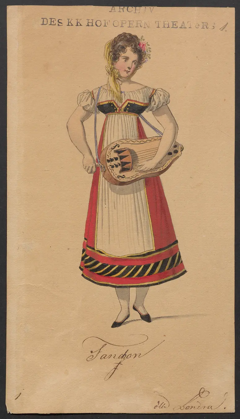 Fanchon, das Leyermädchen, Originaltitel: Fanchon la vielleuse, Titel der Serie: Figurinen des k.k. Hofoperntheaters