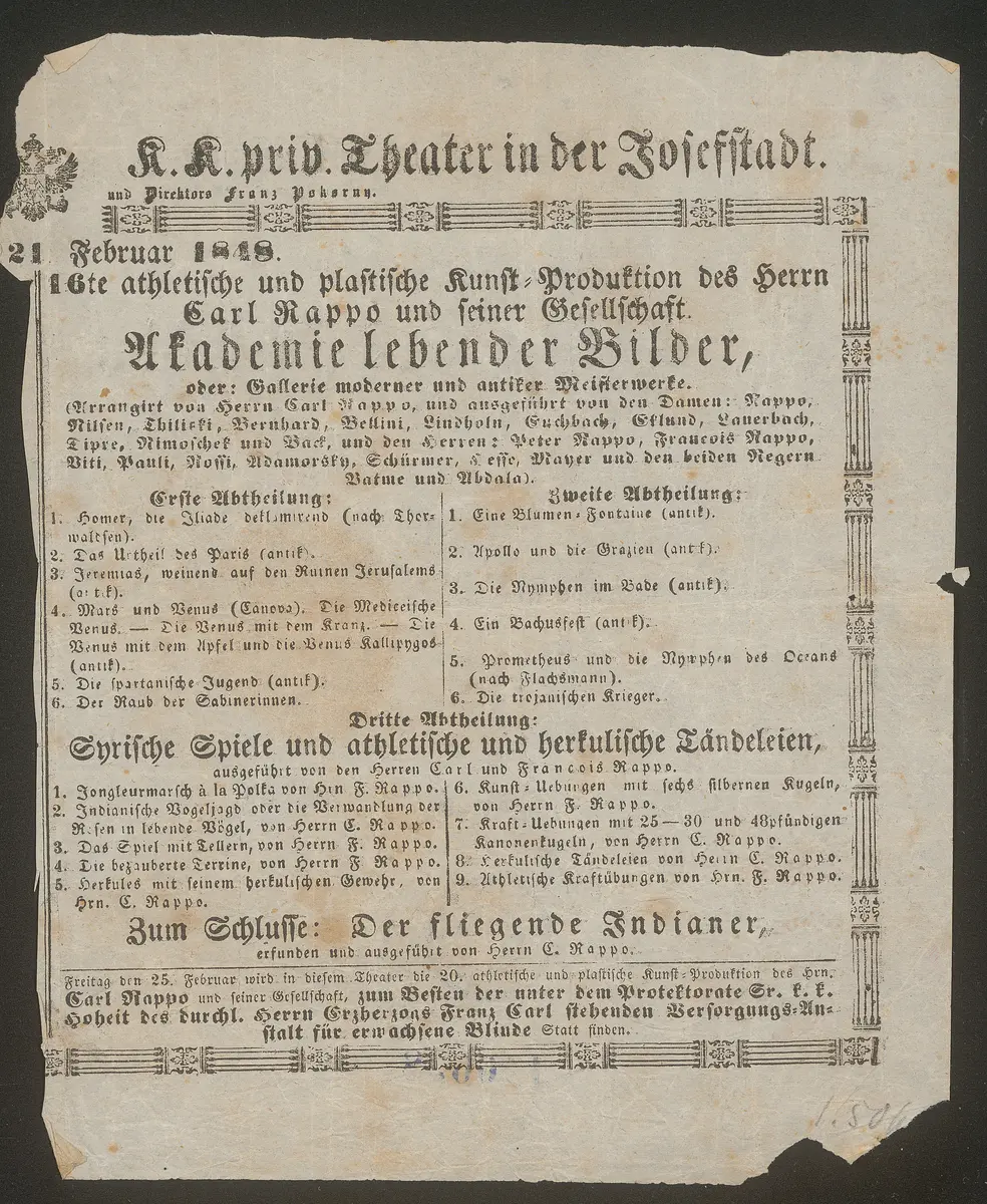 Carl Rappo und seine Gesellschaft Akademie lebender Bilder