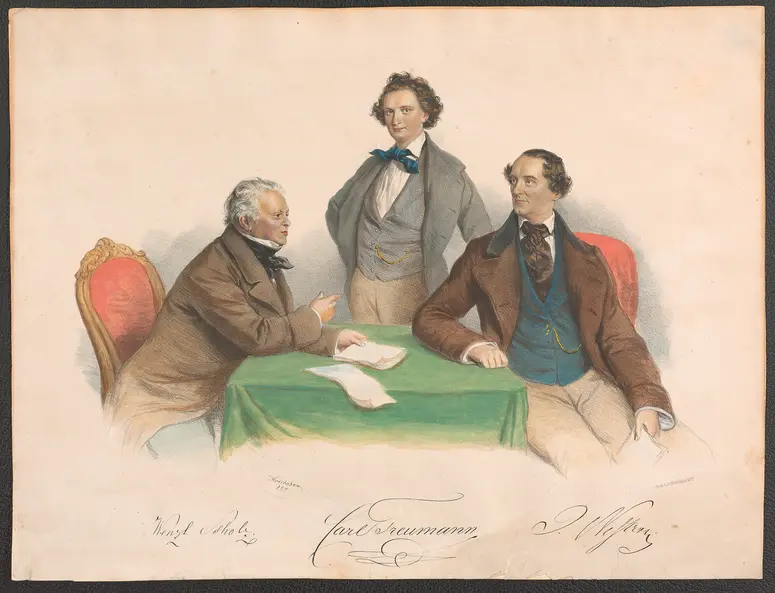 Wenzel Scholz, Carl Treumann und Johann Nestroy