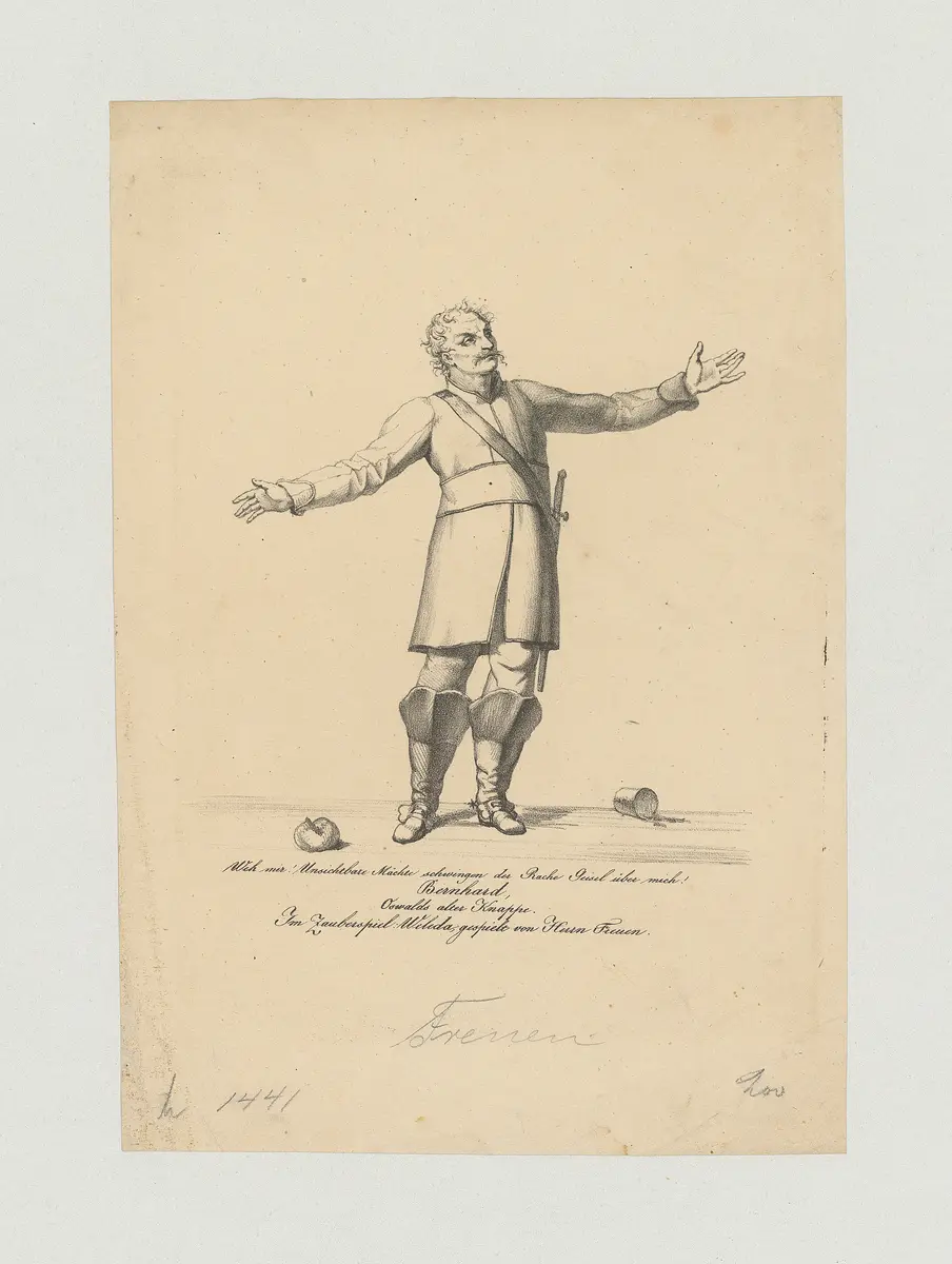 Friedrich Freuen, Name der Zeitschrift: Münchner Theater-Journal, Verweis auf Stücktitel: Die kluge Frau im Walde, Verweis auf Stücktitel: Weleda
