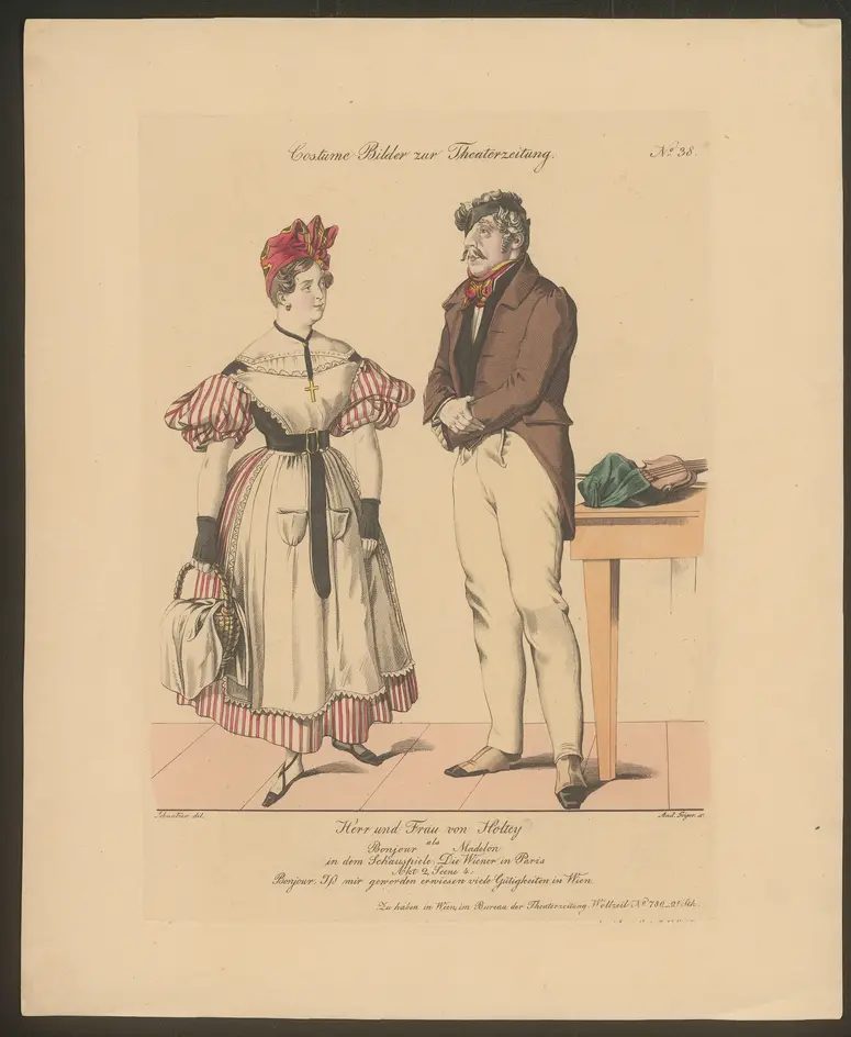 Die Wiener in Paris, Titel der Serie: Costume-Bild, Name der Zeitschrift: Wiener Theaterzeitung