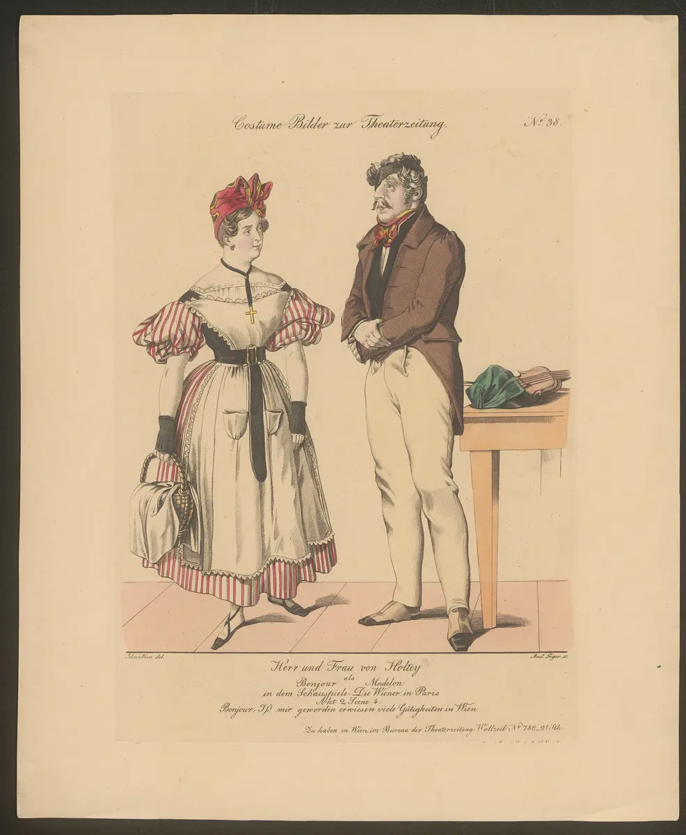 Die Wiener in Paris, Titel der Serie: Costume-Bild, Name der Zeitschrift: Wiener Theaterzeitung