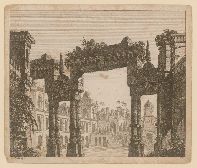 ohne Titel, Titel der Serie: Theaterdecorationen nach den Originalskitzen des k.k. Hoftheatermahlers Joseph Platzer radirt und verlegt von Norbert Bittner