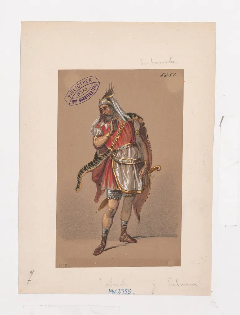 Sophonisbe, Titel der Serie: Figurinen des k.k. Hof-Burgtheaters