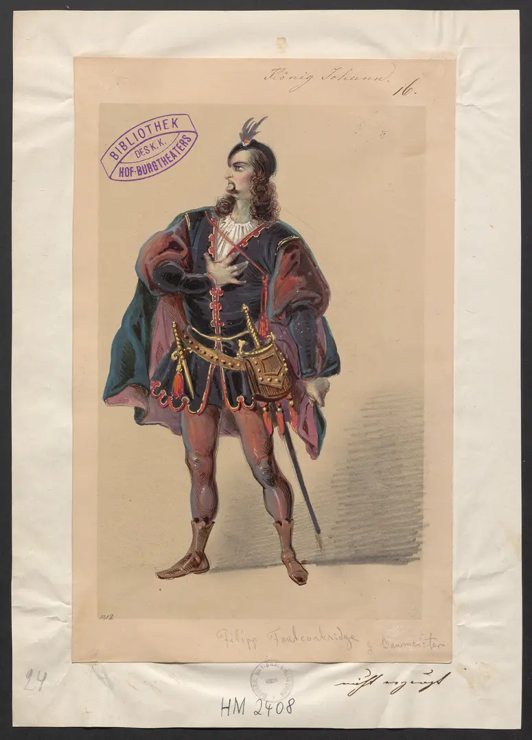 König Johann, Originaltitel: King John, Titel der Serie: Figurinen des k.k. Hof-Burgtheaters