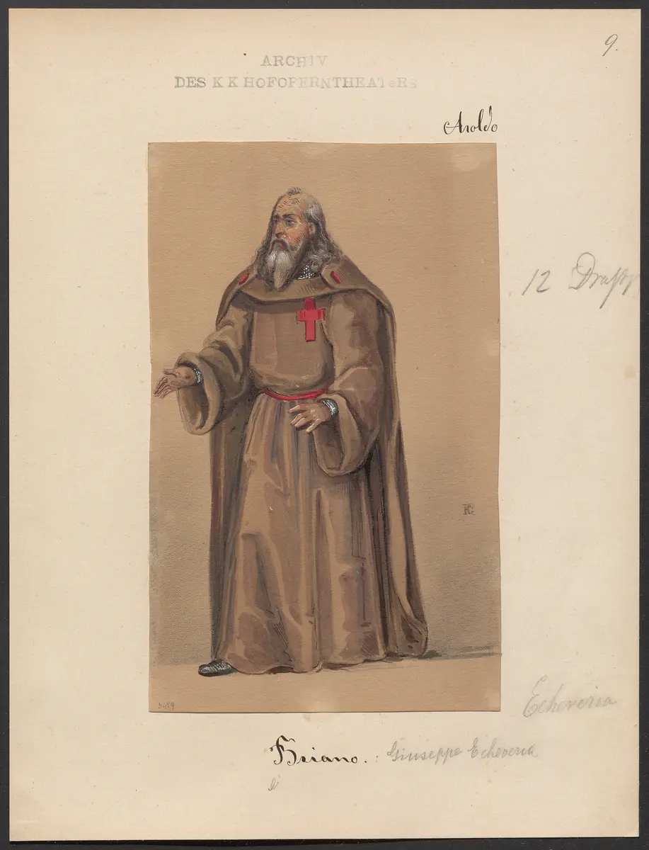 Aroldo, Titel der Serie: Figurinen des k.k. Hofoperntheaters