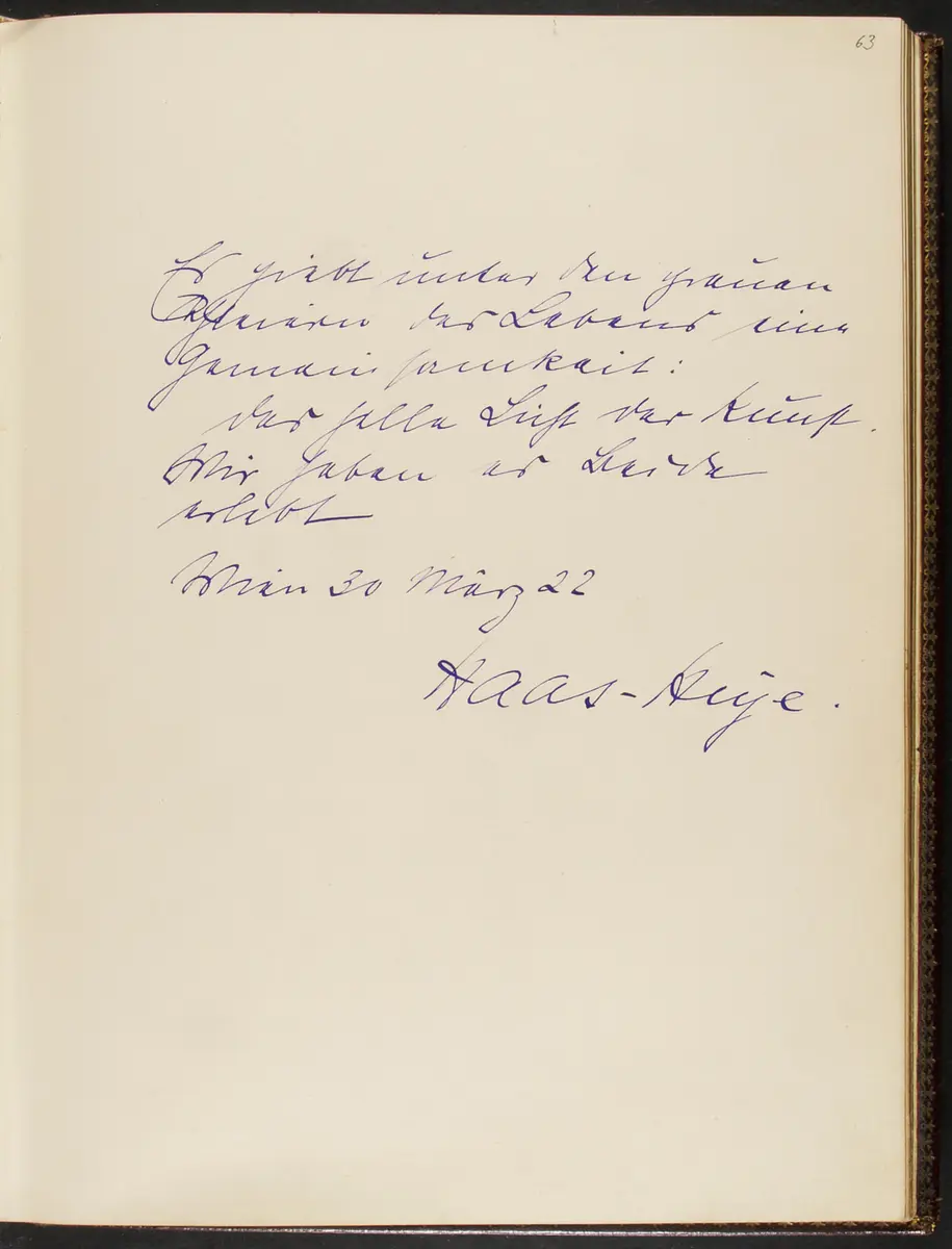Gästebuch. Atelier Franz-Xaver Setzer, Wien