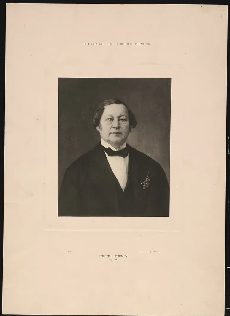 Friedrich Beckmann, Titel der Serie: Ehrengalerie des K.K. Hof-Burgtheaters