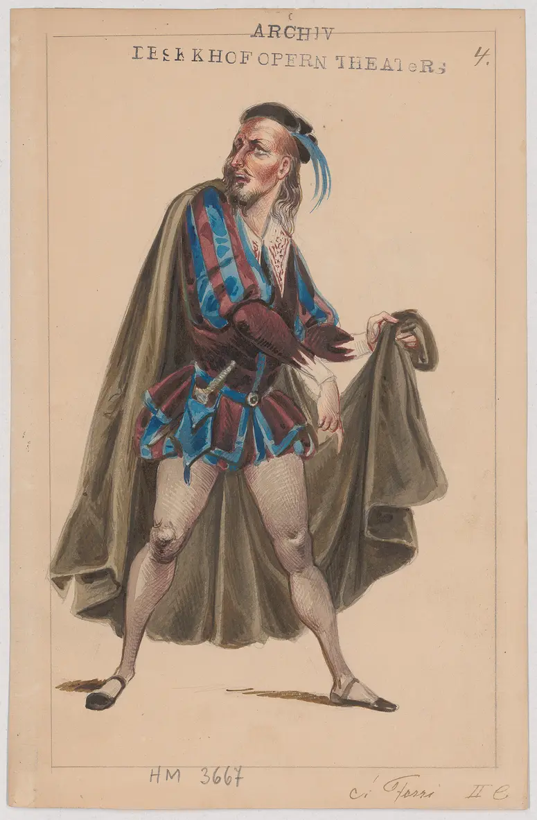 Rigoletto, Titel der Serie: Figurinen des k.k. Hofoperntheaters