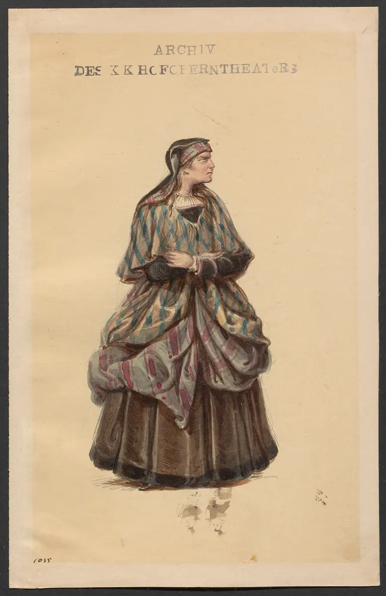 Die weiße Dame, Originaltitel: La dame blanche, Titel der Serie: Figurinen des k.k. Hofoperntheaters
