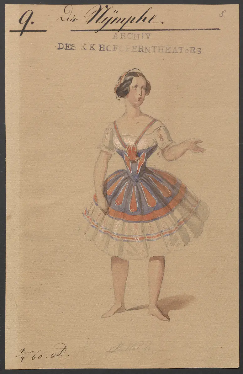 Die Nymphe, Titel der Serie: Figurinen des k.k. Hofoperntheaters