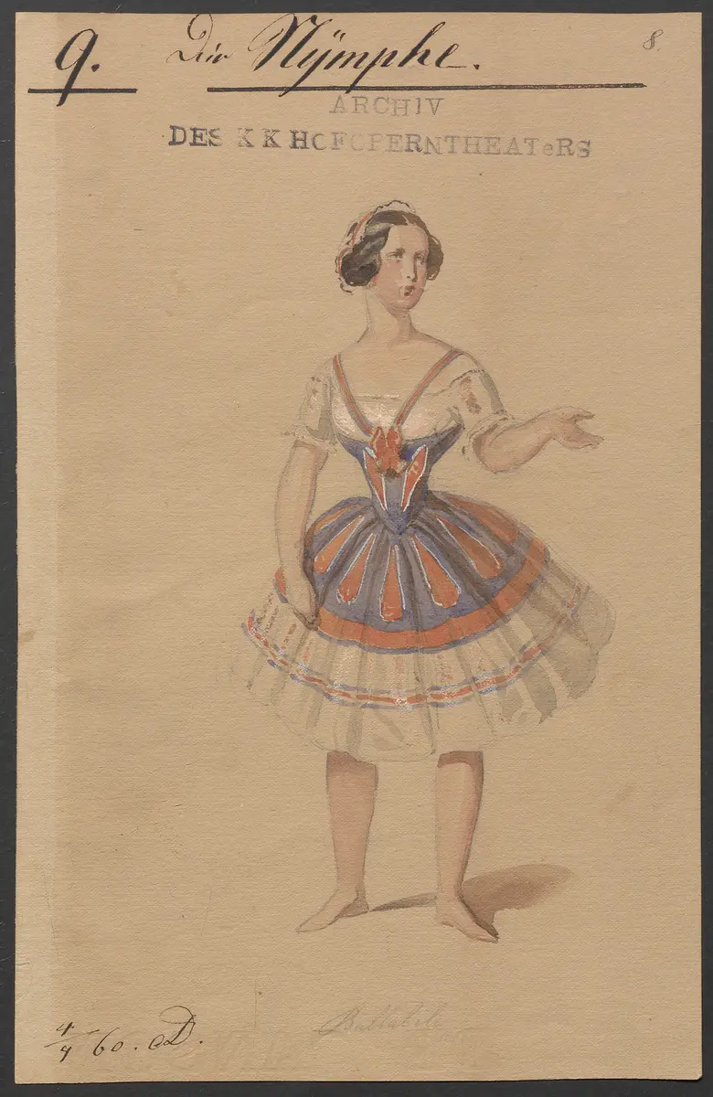 Die Nymphe, Titel der Serie: Figurinen des k.k. Hofoperntheaters