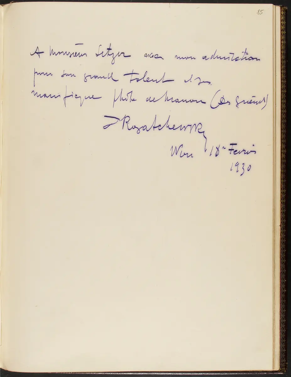 Gästebuch. Atelier Franz-Xaver Setzer, Wien