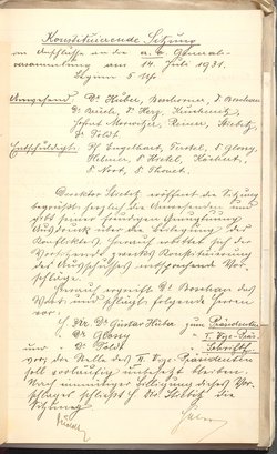 Protokolle der Ausschusssitzungen des Vereines des Deutschen Volkstheaters in Wien
