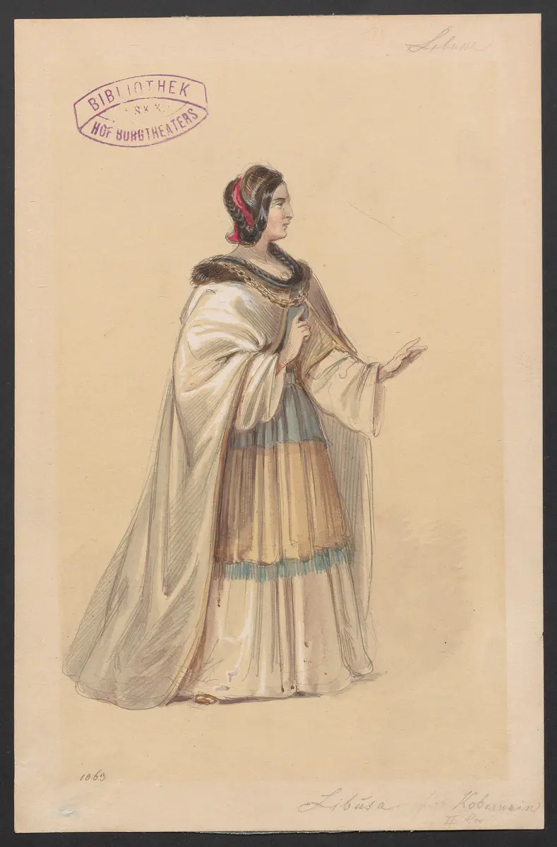 Libussa, Titel der Serie: Figurinen des k.k. Hof-Burgtheaters