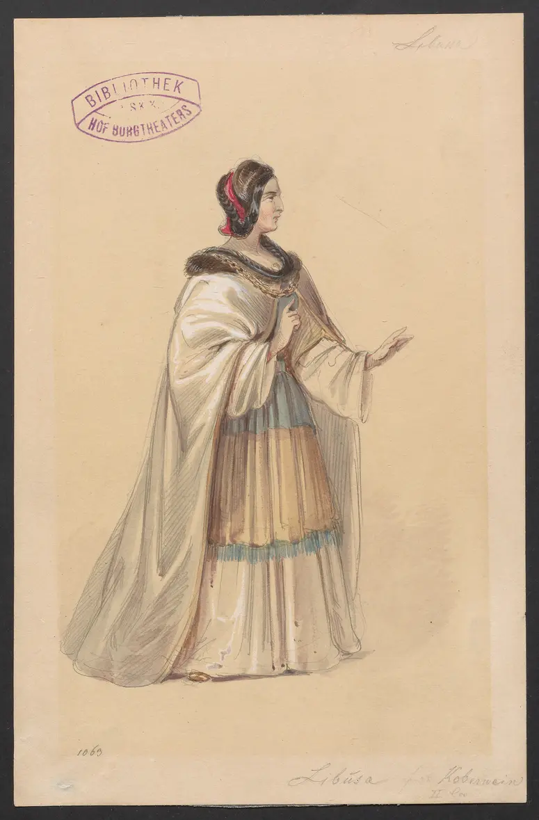 Libussa, Titel der Serie: Figurinen des k.k. Hof-Burgtheaters