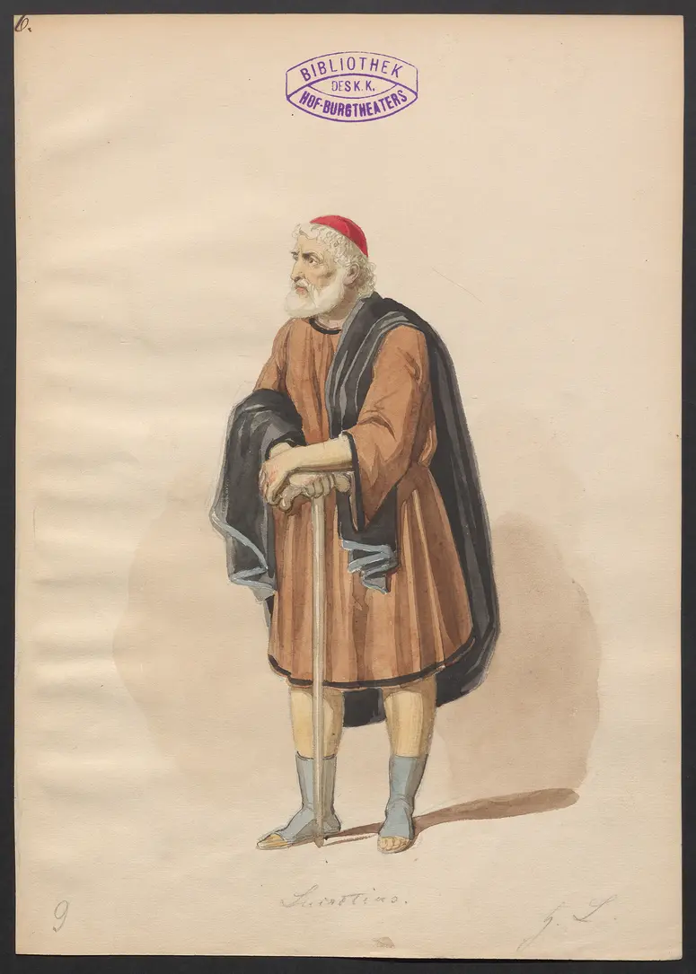 Brutus und Collatinus, Titel der Serie: Figurinen des k.k. Hof-Burgtheaters