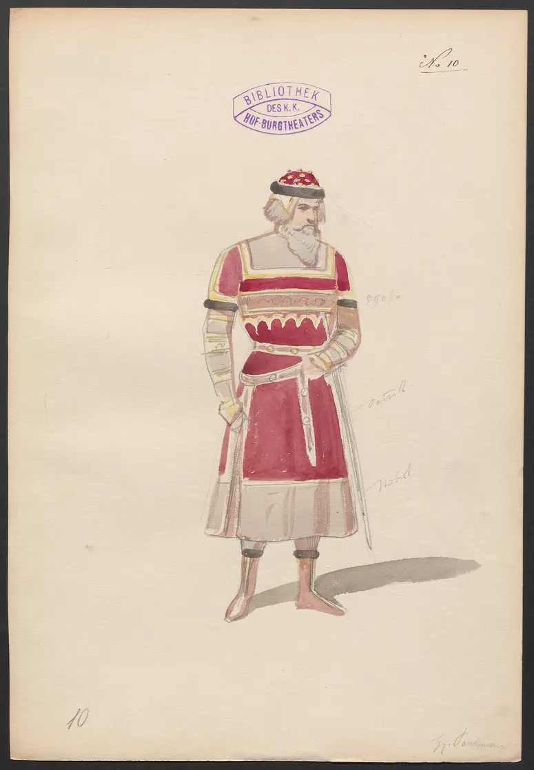 Lady Gloster, Titel der Serie: Figurinen des k.k. Hof-Burgtheaters