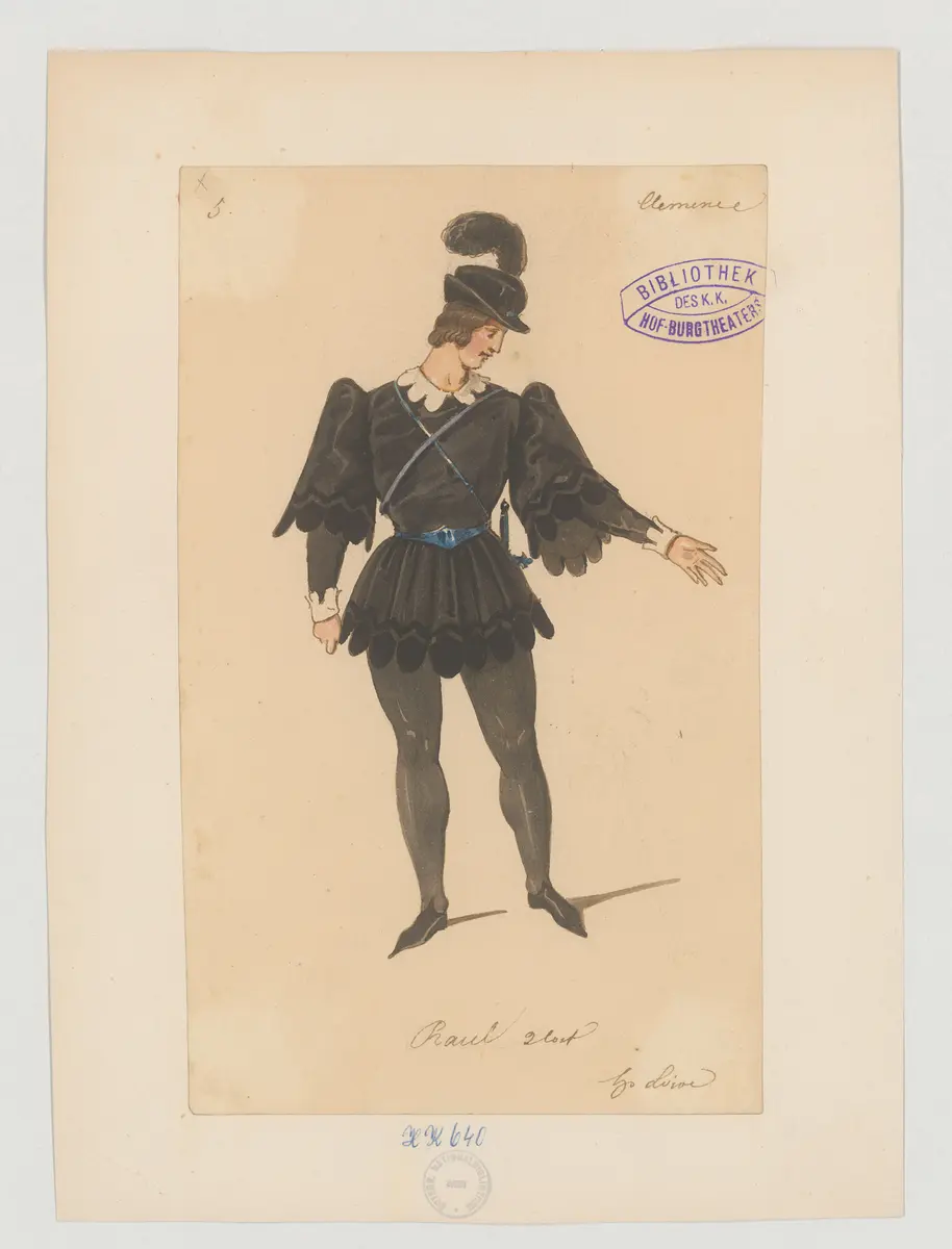 Clemence Isaure, Titel der Serie: Figurinen des k.k. Hof-Burgtheaters