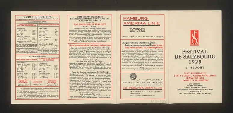 Salzburger Festspiele 1929, Titel in Vorlageform: Festival de Salzbourg 1929, Verweis auf Stücktitel: Fidelio, Verweis auf Stücktitel: Don Juan, Verweis auf Stücktitel: Der Rosenkavalier, Verweis auf Stücktitel: Jedermann
