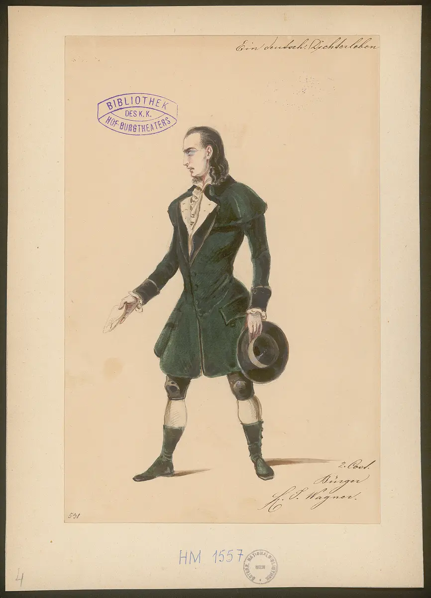 Ein deutsches Dichterleben, Titel der Serie: Figurinen des k.k. Hof-Burgtheaters