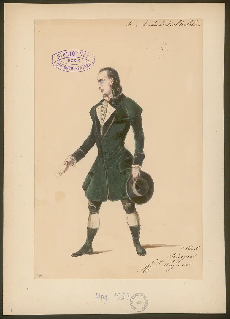 Ein deutsches Dichterleben, Titel der Serie: Figurinen des k.k. Hof-Burgtheaters