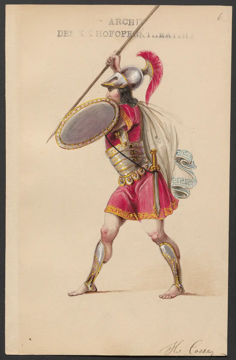 Bellerophon, Titel der Serie: Figurinen des k.k. Hofoperntheaters