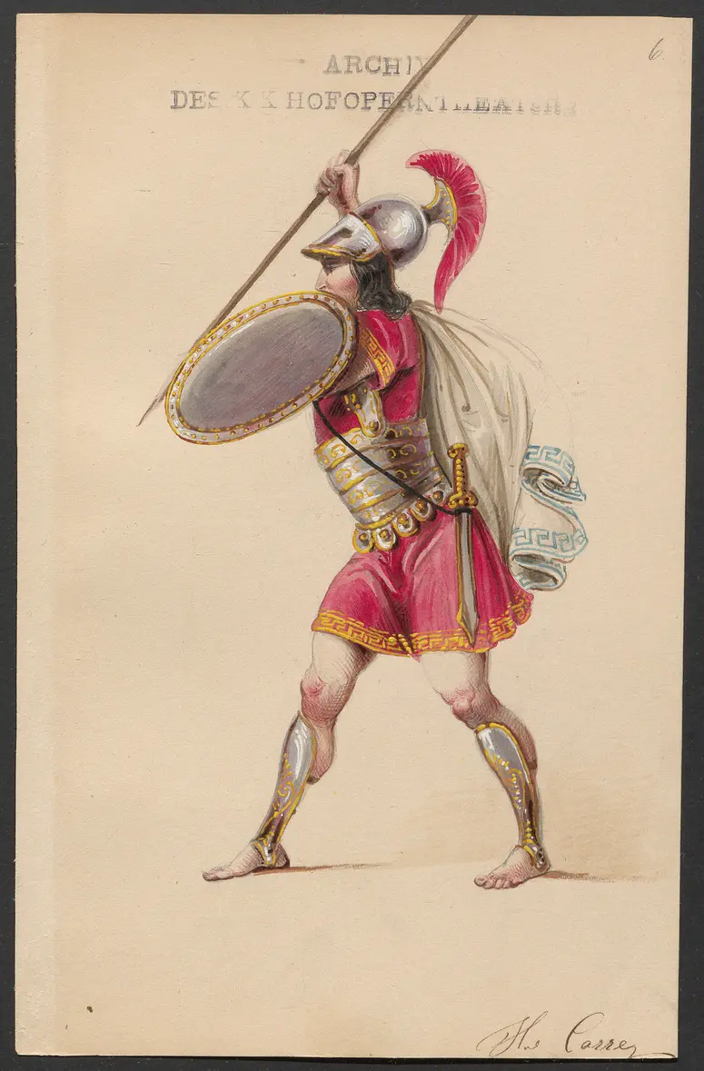 Bellerophon, Titel der Serie: Figurinen des k.k. Hofoperntheaters