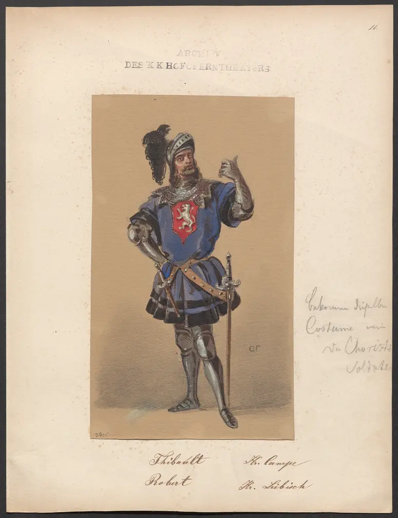 Die sizilianische Vesper, Originaltitel: Les vêpres siciliennes, Titel der Serie: Figurinen des k.k. Hofoperntheaters