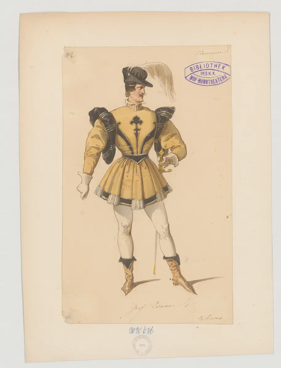 Clemence Isaure, Titel der Serie: Figurinen des k.k. Hof-Burgtheaters