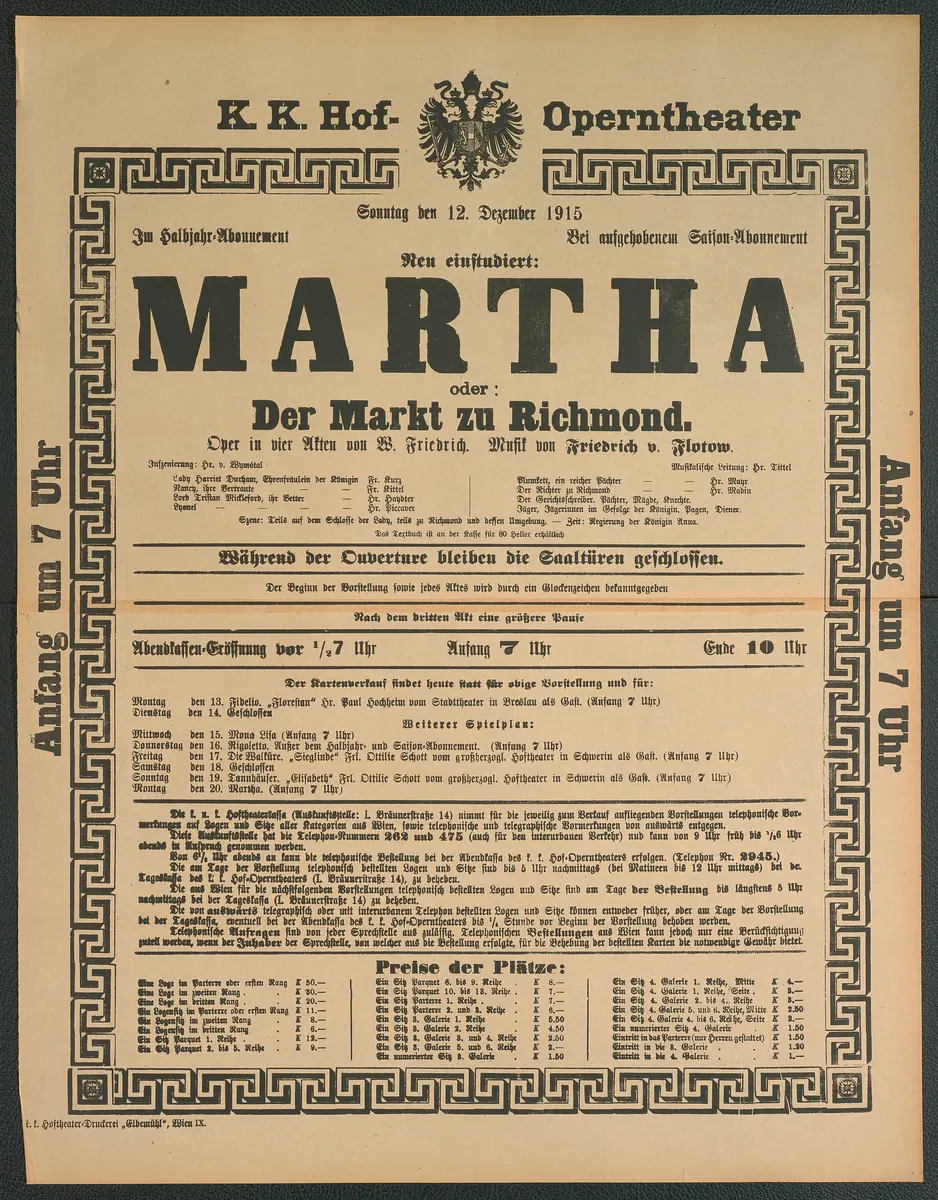 Martha oder der Markt zu Richmond