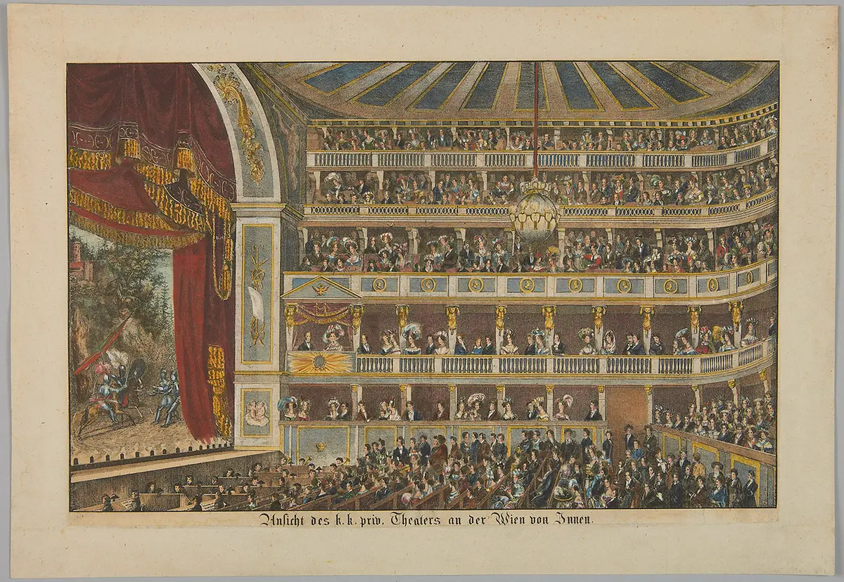 Wien, Theater an der Wien, Titel in Vorlageform: Ansicht des k.k. privat. Theaters an der Wien von Innen