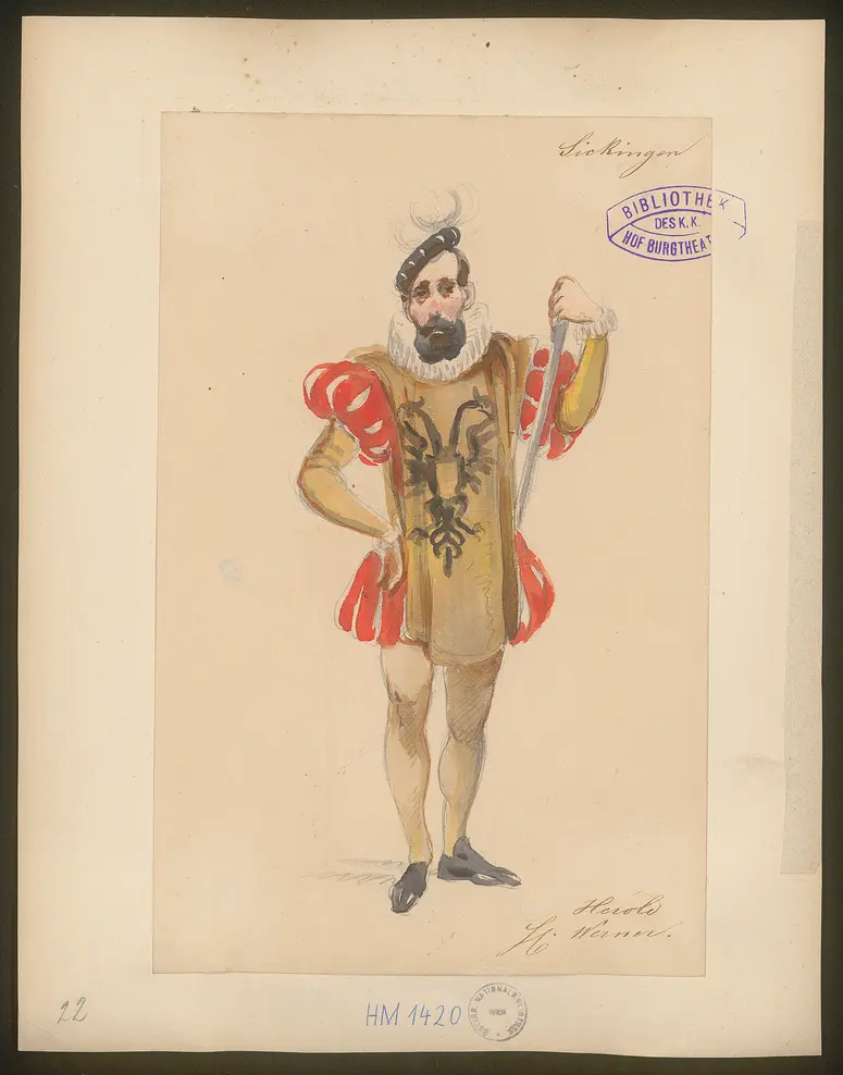 Franz von Sickingen, Titel der Serie: Figurinen des k.k. Hof-Burgtheaters