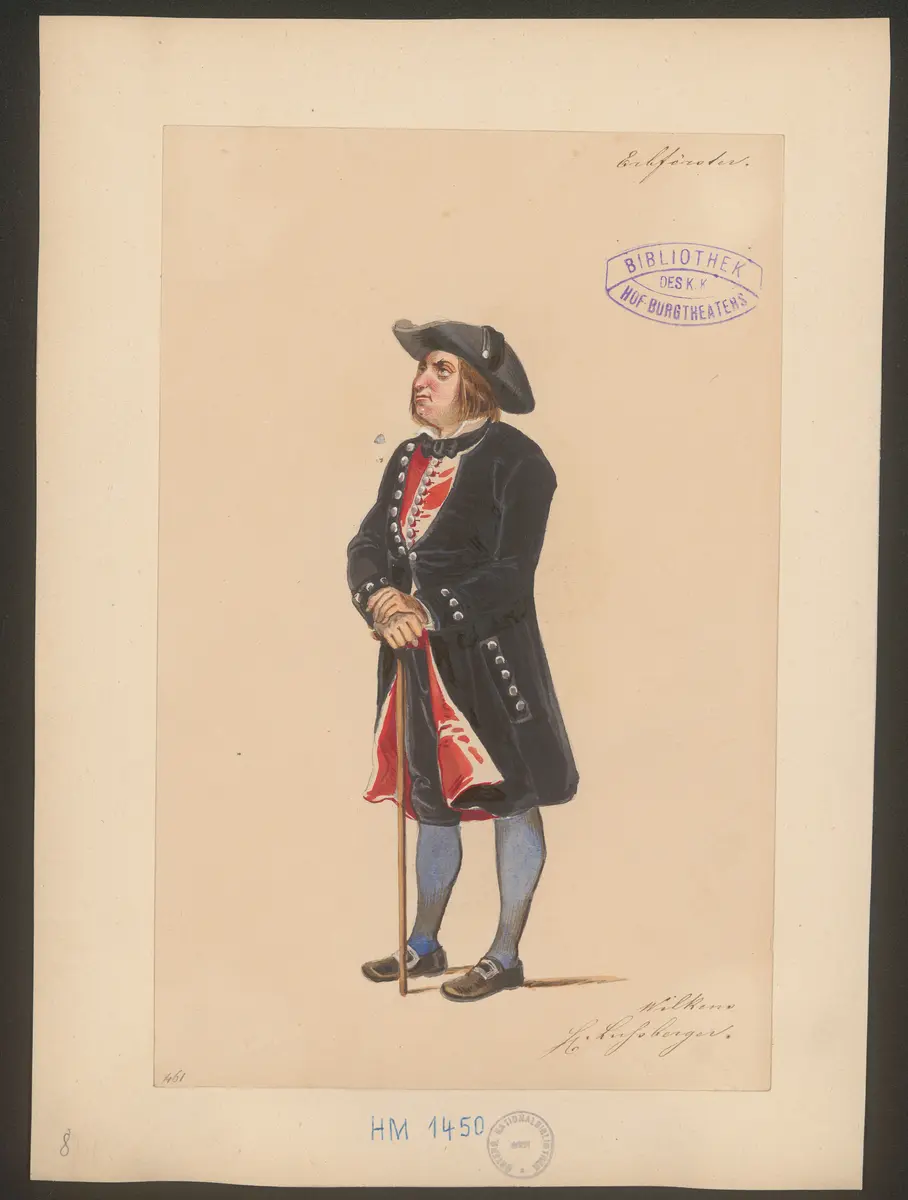 Der Erbförster, Titel der Serie: Figurinen des k.k. Hof-Burgtheaters